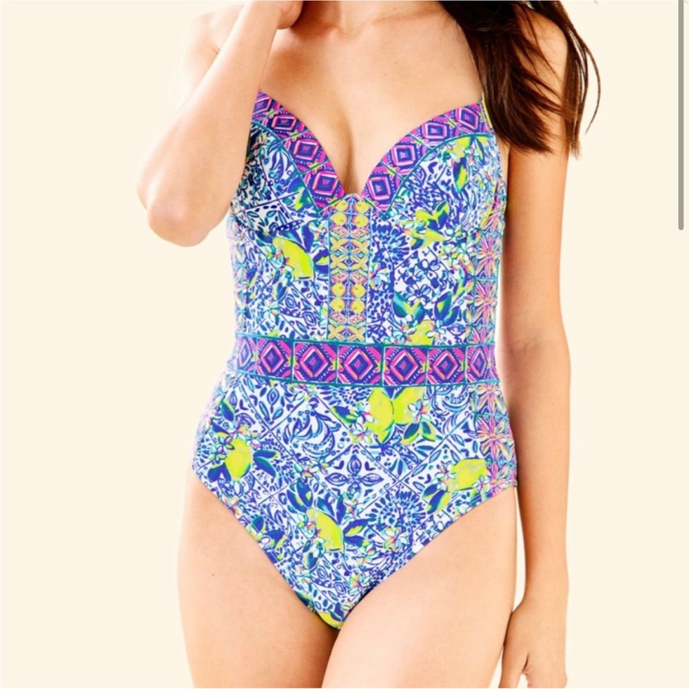 NWT NEVER WORN LILLY PULITZER PALMA SWIMSUIT  MULTI ZEST FOR LIFE SZ 6